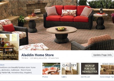 Aladdin Home Store Facebook page